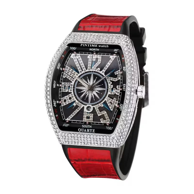 Aura Stellar Edition – Iced-Out Compass Dial Luxury Watch