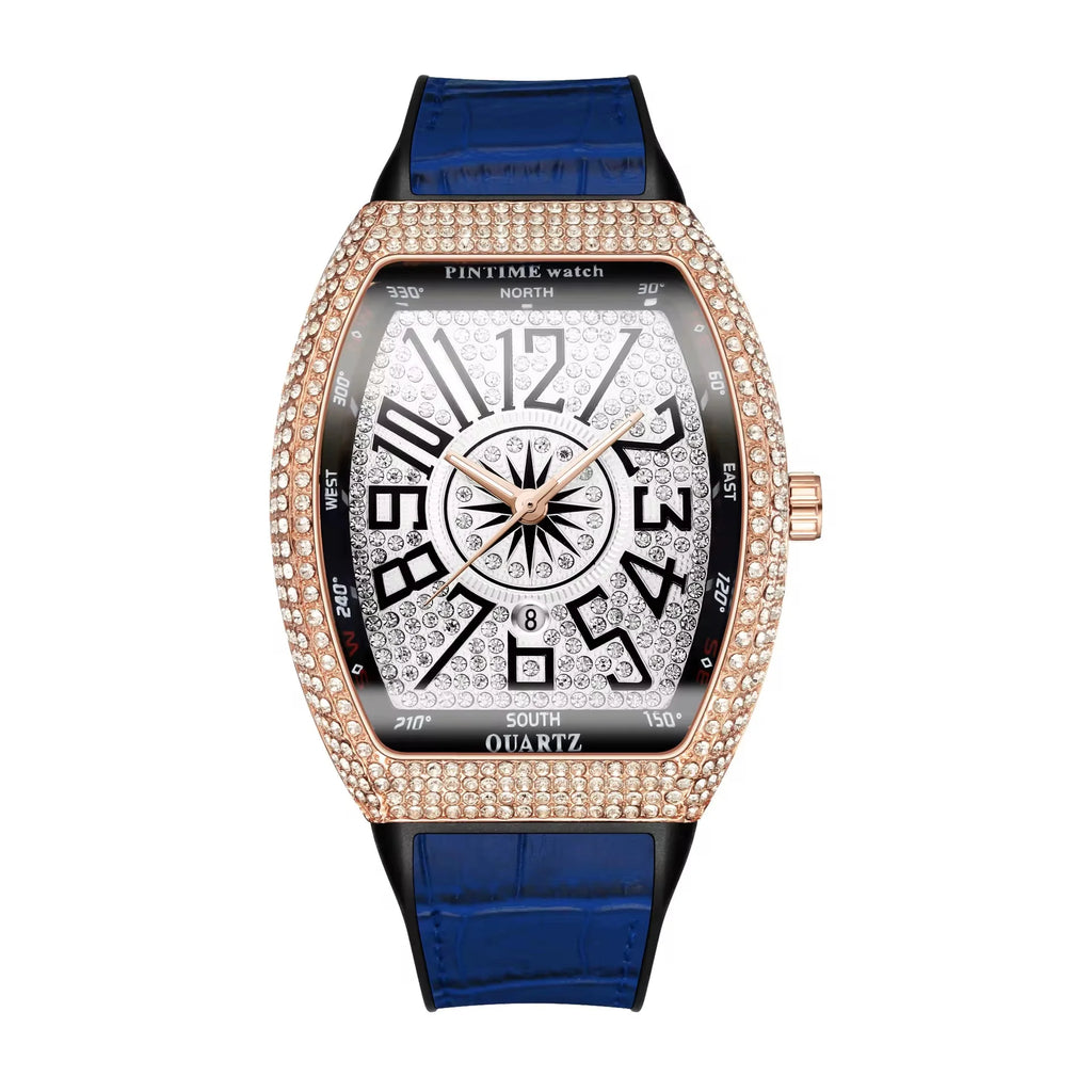 Aura Stellar Edition – Iced-Out Compass Dial Luxury Watch