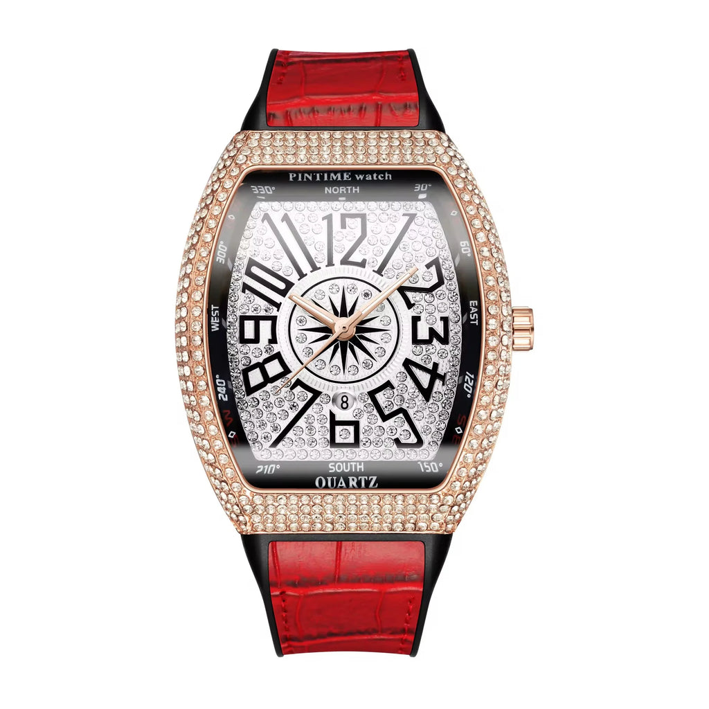 Aura Stellar Edition – Iced-Out Compass Dial Luxury Watch